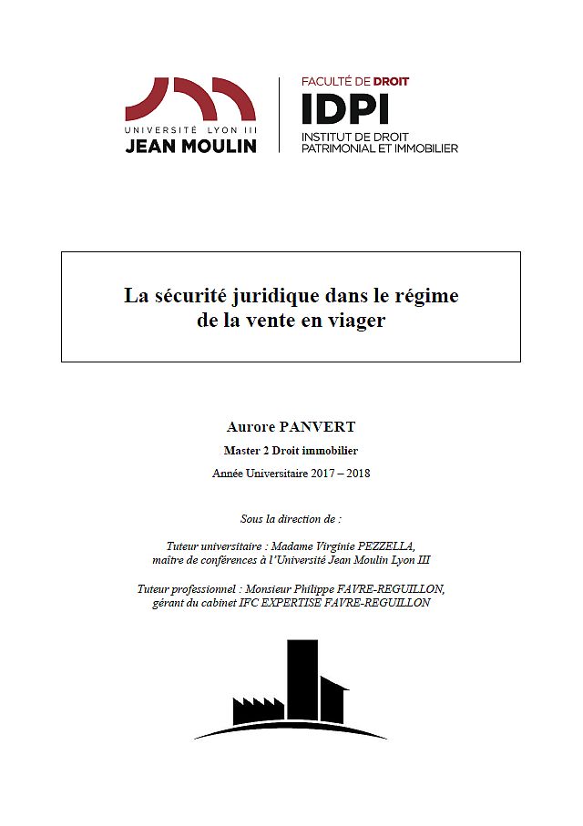 MEMOIRE AURORE PANVERT (COMMENT CALCULER RENTE VIAGERE)