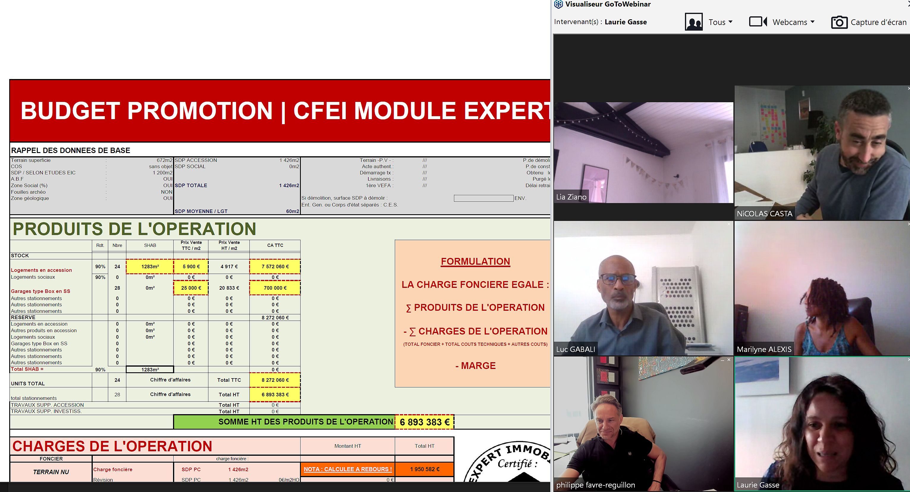 Intervention pour le CFEI de Philippe FAVRE REGUILLON sur le thème de la méthode du budget promoteur pour calcul de la charge foncière