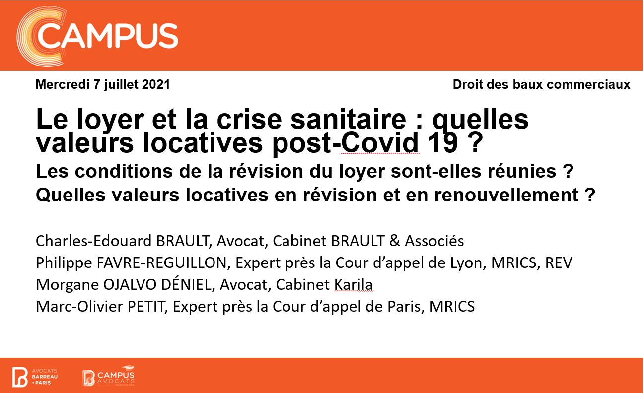 intervention de philippe favre reguillon, expert en baux commerciaux, campus avocats juillet 2021