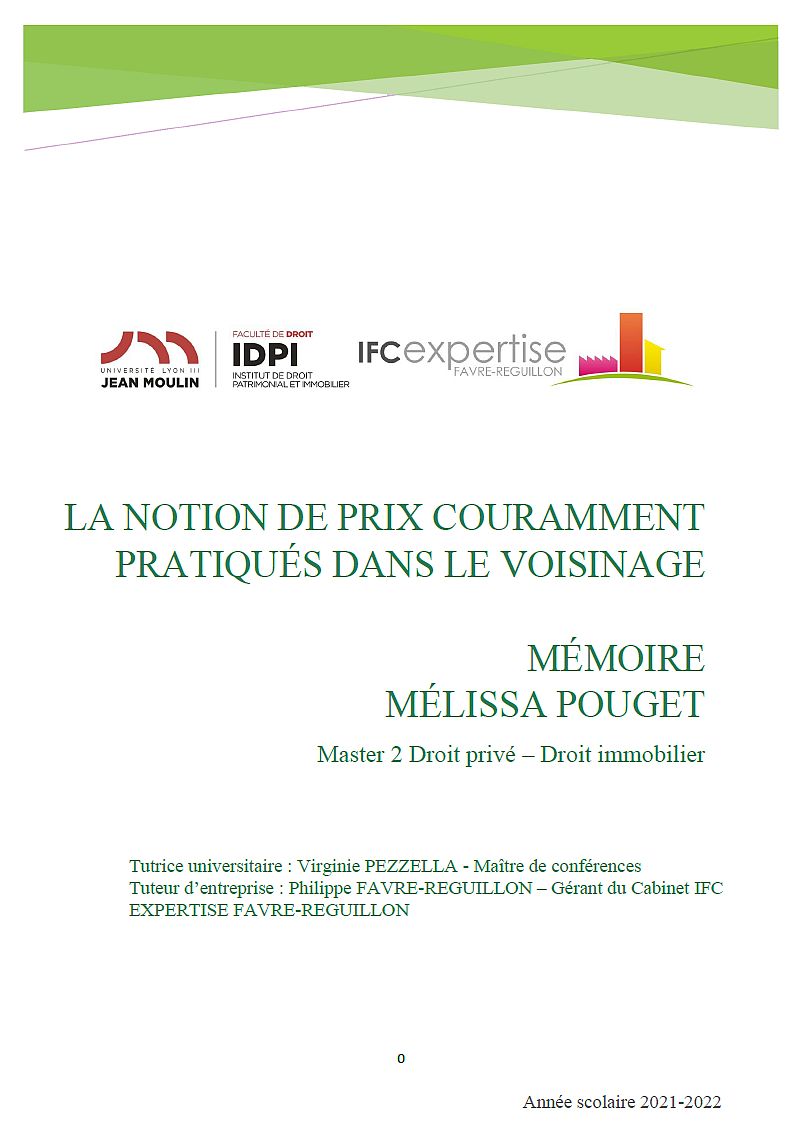 LA NOTION DE PRIX COURAMMENT PRATIQUÉS DANS LE VOISINAGE LA NOTION DE PRIX COURAMMENT PRATIQUÉS DANS LE VOISINAGE