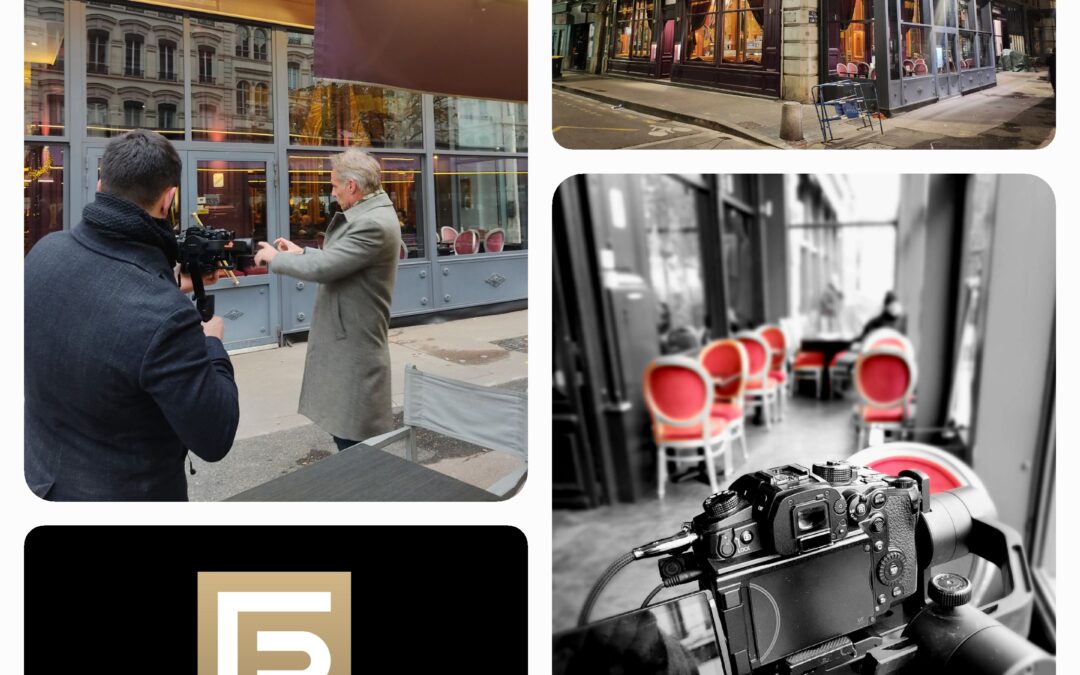 Tournage d’une vidéo didactique sur la propriété commerciale au Grand Café des Négociants, Lyon