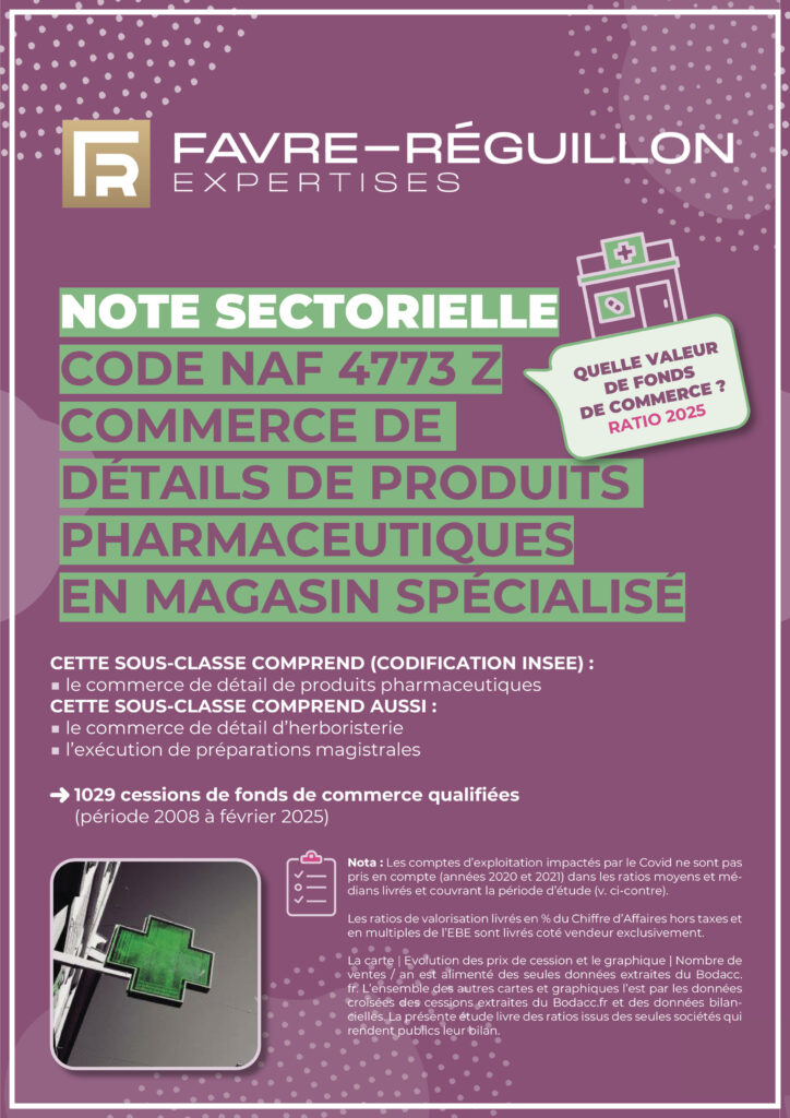 NOTE SECTORIELLE CODE NAF 4773 Z PHARMACIE NOTE SECTORIELLE CODE NAF 4773 Z PHARMACIE