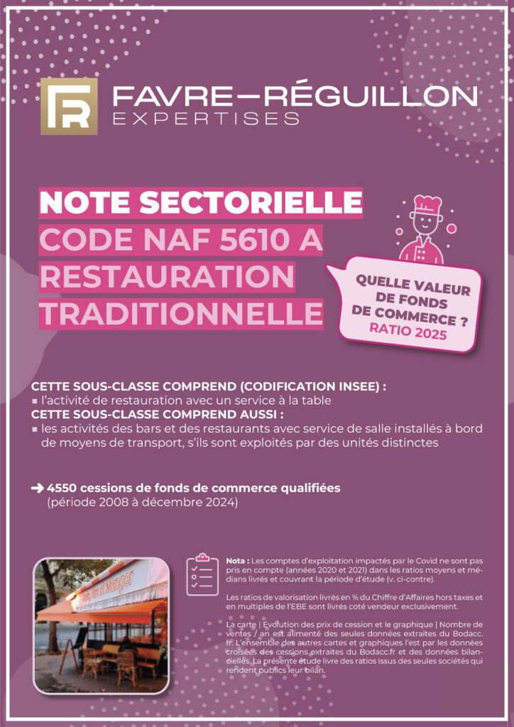 NOTE SECTORIELLE CODE NAF 5610 A RESTAURATION TRADITIONNELLE NOTE SECTORIELLE CODE NAF 5610 A RESTAURATION TRADITIONNELLE