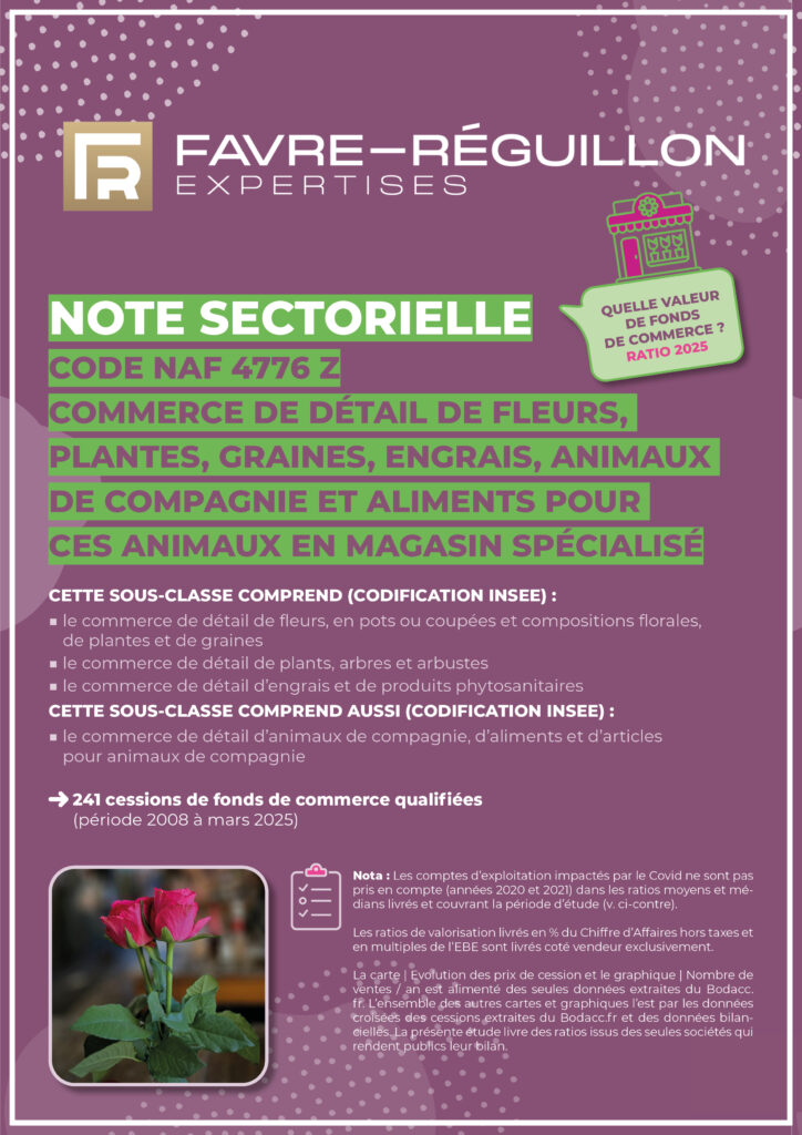 NOTE SECTORIELLE | 4776Z | (FLEURISTE) COMMERCE DE DÉTAIL DE FLEURS, PLANTES, GRAINES, ENGRAIS, ANIMAUX DE COMPAGNIE ET ALIMENTS POUR CES ANIMAUX EN MAGASIN SPÉCIALISÉ NOTE SECTORIELLE | 4776Z | (FLEURISTE) COMMERCE DE DÉTAIL DE FLEURS, PLANTES, GRAINES, ENGRAIS, ANIMAUX DE COMPAGNIE ET ALIMENTS POUR CES ANIMAUX EN MAGASIN SPÉCIALISÉ