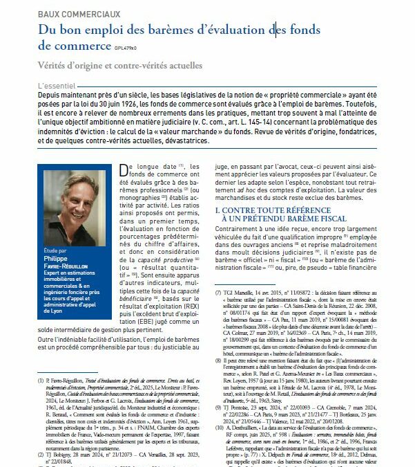 La nouvelle étude du Cabinet est parue dans la Gazette du Palais, Lextenso, spécial Eviction commerciale